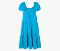 Pamela gestuftes Midikleid aus Baumwollgaze S