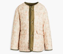 Wendbare Jacke aus gesteppter Baumwolle mit floralem Print