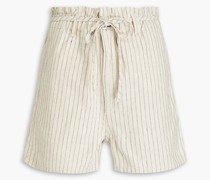 Gestreifte Shorts aus Canvas aus einer Baumwoll-, Hanf und Leinenmischung 23