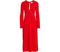 Midikleid aus Crêpe mit Kettenverzierung und Rückenausschnitt