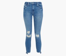 Le High Skinny hoch sitzende Cropped Skinny Jeans inDistressed-Optik 27