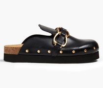 Verzierte Slippers aus Leder mit Plateau