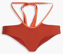 Looped Tie tief sitzendes zweifarbiges Bikini-Höschen mit Cut-outs