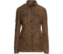 Field Jacket aus Veloursleder mit Applikationen