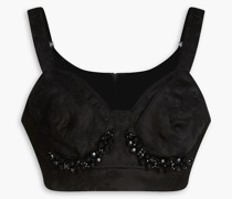 Verzierter Bustier aus floralem Jacquard aus einer Baumwollmischung