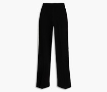 Hose mit weitem Bein aus Pointelle-Strick aus einer Wollmischung