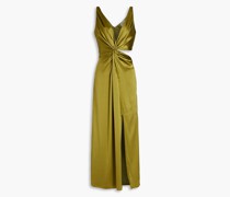 Josephine Midikleid aus Crêpe aus Seidensatin mit Cut-outs und Twist-Detail an der Vorderseite