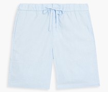 Shorts aus einer Leinen-Baumwollmischung mit Tunnelzug und Fischgratmuster 32