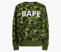 Sweatshirt aus Baumwollfleece mit Camouflage-Print und Verzierung M