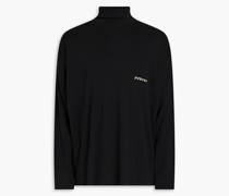 Rollkragenoberteil aus Baumwoll-Jersey mit Print 1