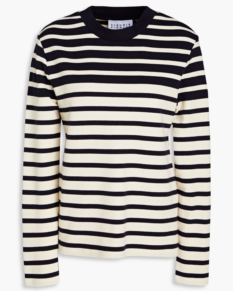 Claudie Pierlot Damen Trocadero gestreifter Pullover aus Baumwolle