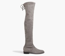 Overknees aus Veloursleder