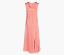 Cutout silk-satin midi dress