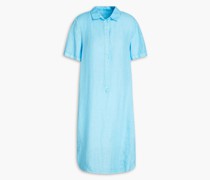 Hemdkleid aus Leinen mit Flammgarneffekt