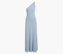 Point Maxikleid aus Jersey mit Knotendetail und asymmetrischer Schulterpartie