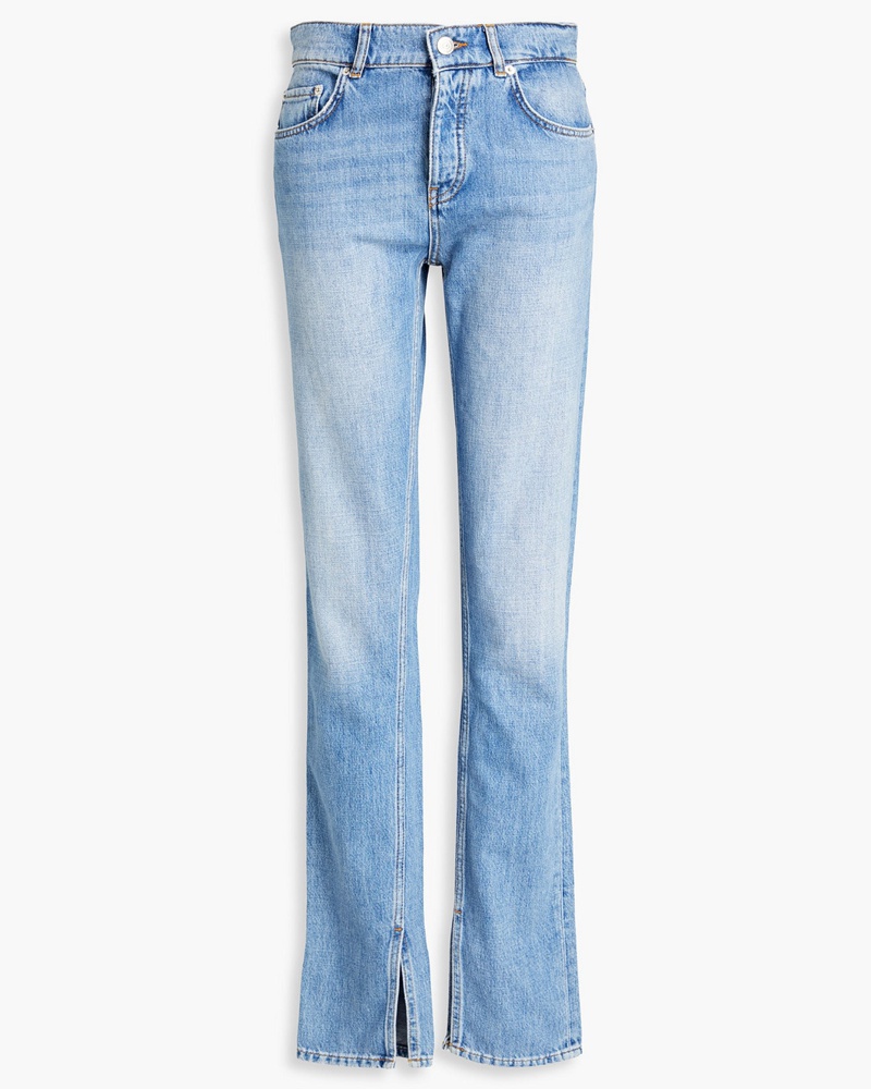 Ganni Damen Hoch sitzende Jeans mit schmalem Bein inDistressedund ausgewaschener Optik W29 / L34
