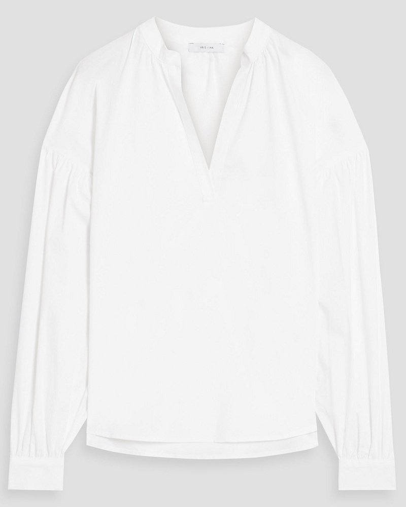 Iris & Ink Damen Amara Bluse aus Popeline aus einer Biobaumwollmischung