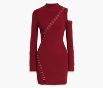Aisha verziertes Minikleid aus Rippstrick mit Verzierung und Cut-outs