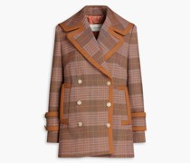 Doppelreihiger Mantel aus Tweed mit Glencheck-Muster 00
