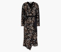 Tulisa Midi-Wickelkleid aus Webstoff mit Polka-Dots