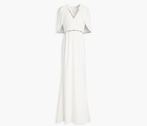 Verziertes Brautkleid aus Cady mit Einsätzen aus glänzendem Crêpe