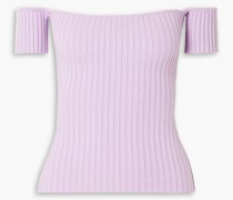 Melodie schulterfreies Oberteil aus gerippter Stretch-Baumwolle