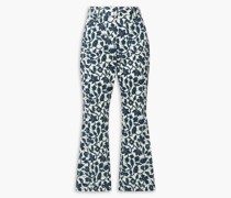 Laurie Cropped Schlaghose aus Twill aus einer Baumwollmischung mit floralem Print
