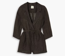 Dahab Playsuit aus Leinengaze mit Wickeleffekt