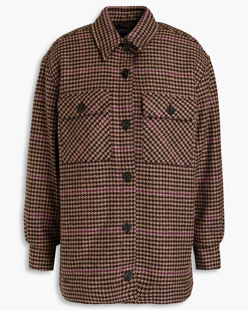 Officine Generale Damen Petra Jacke aus Woll-Tweed mit Hahnentrittmuster M