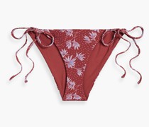 Tief sitzendes Bikini-Höschen aus Stretch-Piqué mit Print