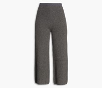 Gerippte Hose mit weitem Bein aus Kaschmir