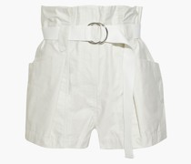 Bordina Shorts aus Baumwoll-Twill mit Falten und Gürtel