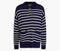 Alice gestreifter Pullover aus Bouclé-Strick aus einer Baumwollmischung