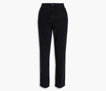Hoch sitzende Jeans mit geradem Bein und Kristallverzierung 25