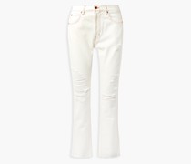 Hero hoch sitzende Cropped Jeans mit geradem Bein inDistressed-Optik 27