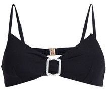 Geripptes Bikini-Oberteil mit Verzierung