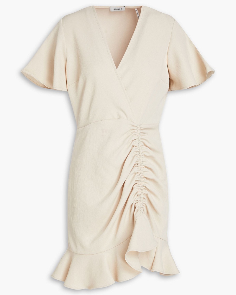 Sandro Damen Albi Minikleid aus Crêpe mit Rüschen und Raffungen
