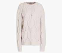 Pullover aus einer Kaschmirmischung mit Zopfstrickmuster