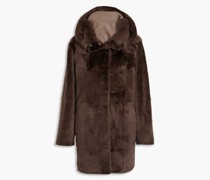 Wendbarer Kapuzenmantel aus Shearling