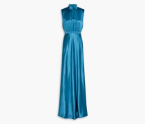 Fleur geraffte Robe aus Seide