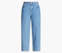 Hoch sitzende Cropped Jeans mit geradem Bein inausgewaschener Optik 29