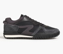 Retro Runner Sneakers aus Shell, Scuba und Veloursleder