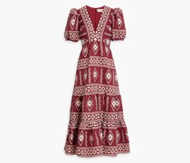 Paloma gestuftes Midikleid aus Faille mit Print