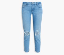 Le Garcon Cropped Boyfriend-Jeans inDistressed-Optik