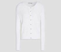 Cardigan aus Pointelle-Strick mit Kristallverzierung S