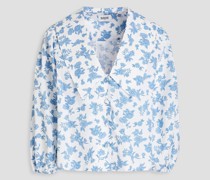 Belle Bluse aus Baumwollpopeline mit floralem Print