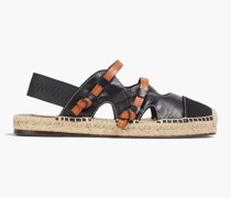 Slingback-Espadrilles aus Leder mit Cut-outs