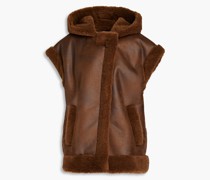 Amelia Weste aus recyceltem Shearling-Imitat mit Kapuze