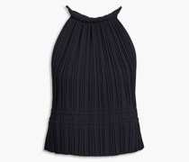 Cropped Oberteil aus plissiertem Webstoff mit Cut-outs