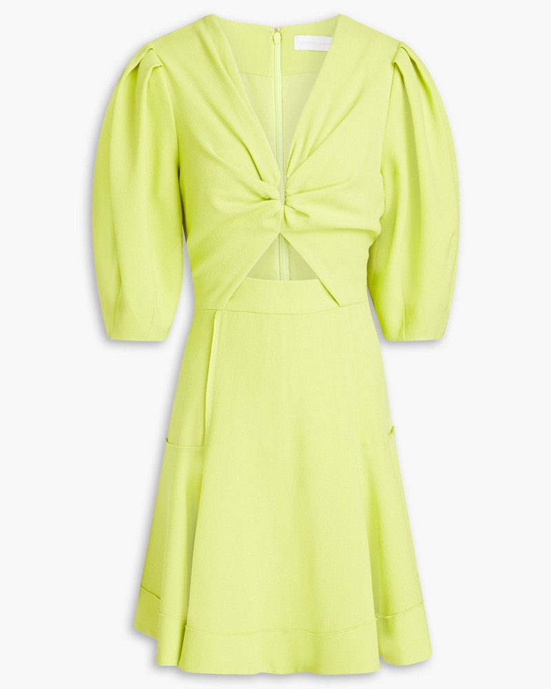 Jonathan Simkhai Damen Kayleigh Minikleid aus Crêpe mit Raffungen und Cut-outs